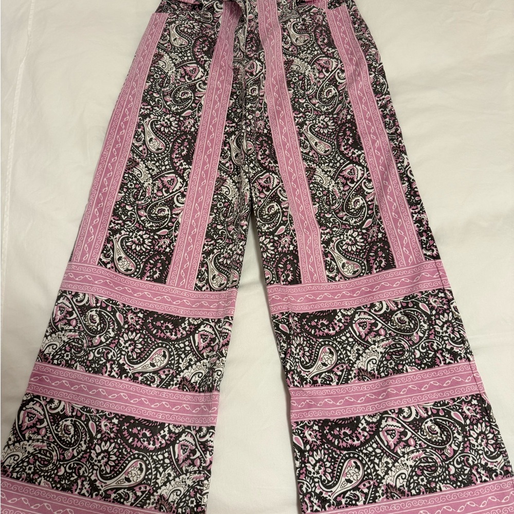 Bell Pant in Paisley Pink and Black NWT